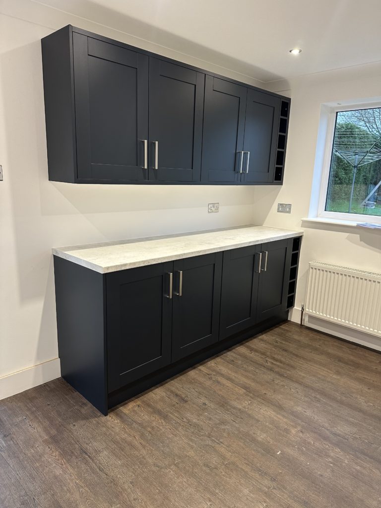 Kitchen installation with shaker style cabinets